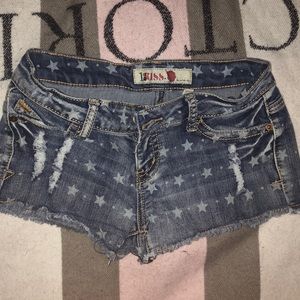 Denim star shorts